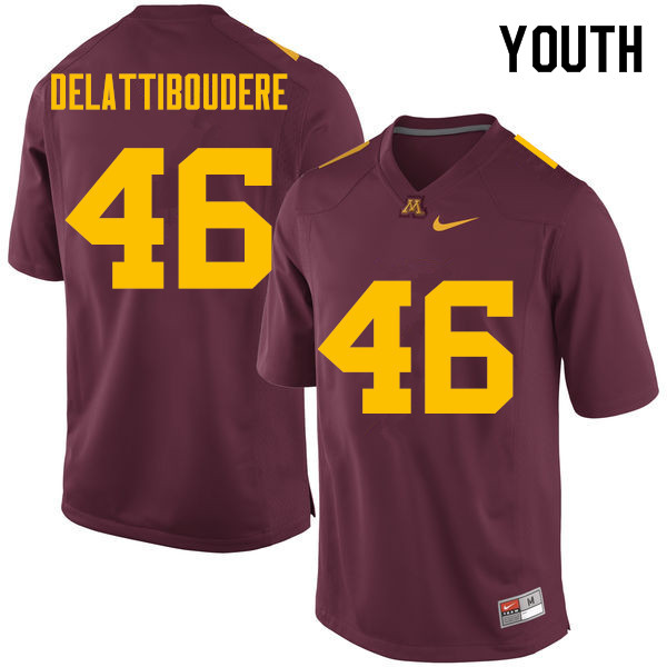 Youth #46 Winston DeLattiboudere Minnesota Golden Gophers College Football Jerseys Sale-Maroon